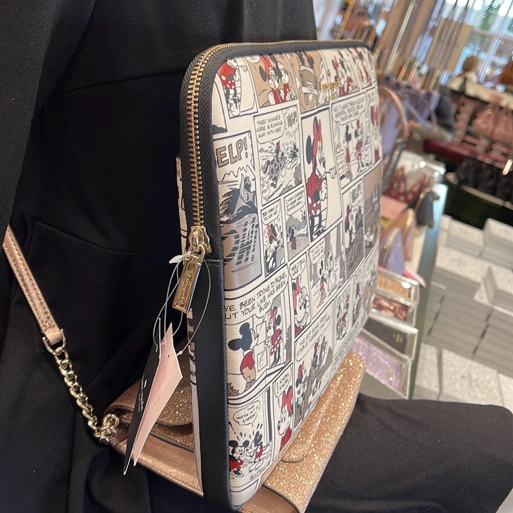 Kate Spade Disney X  Minnie  & Mickey Mouse Comic Universal Laptop Sleeve NWT - Picture 3 of 16